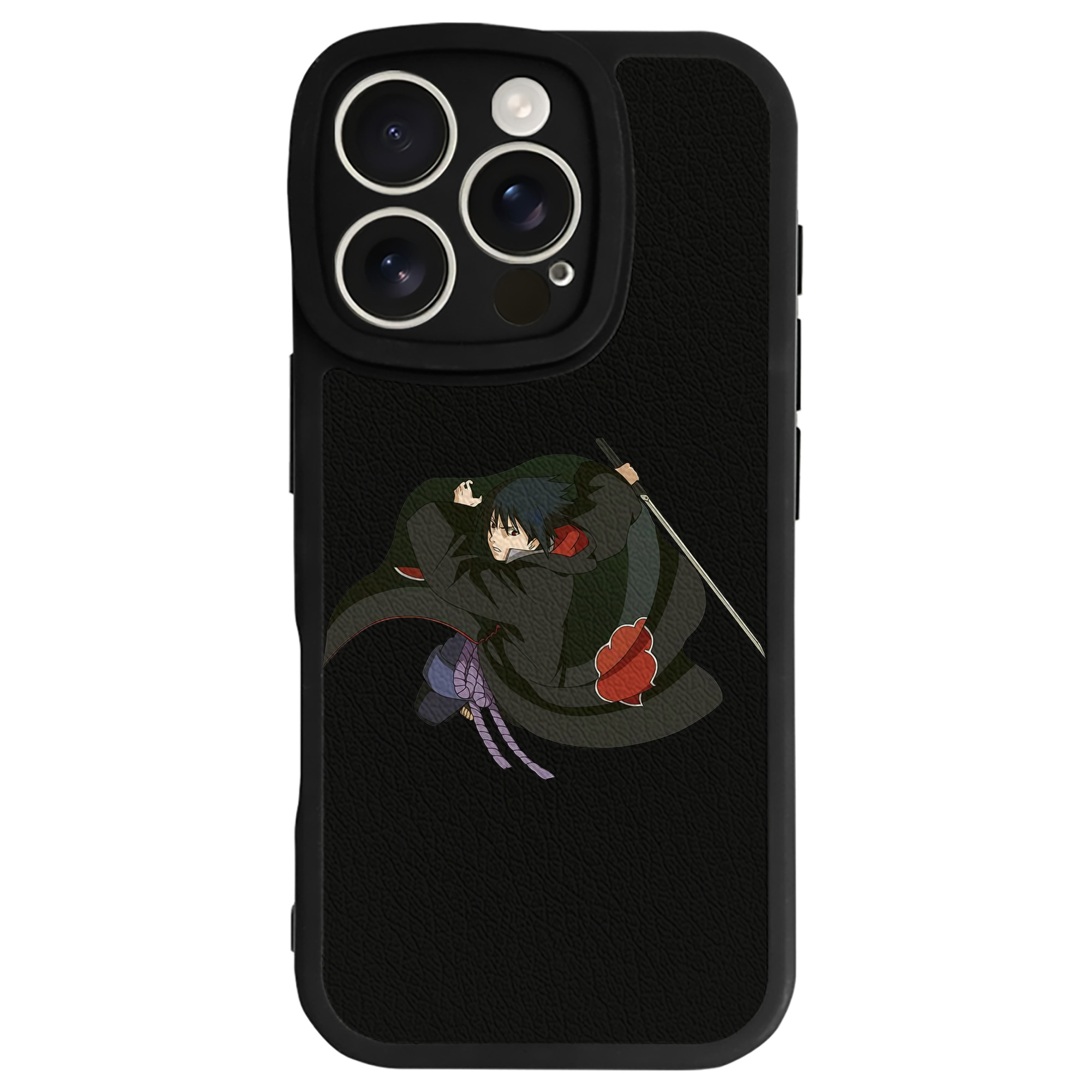 （画像用） NARUTO -ナルト- うちは サスケ Uchiha Sasuke 【iPhone 16シリーズ対応】シリコンスマホケース（レザー調） 材質：シリコン